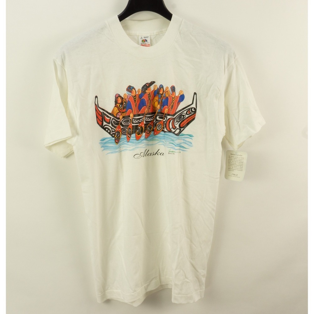Vintage 1993 Single Stitch Alaskan Native T-Shirt Mens Large Barbara Lavallee